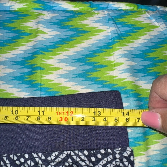 De Collection Navy & White Geometric Pattern Knit Lined Skirt ~ Medium - Picture 6 of 7